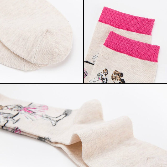 Combed Colorful Multi Pattern Casual Long Sock