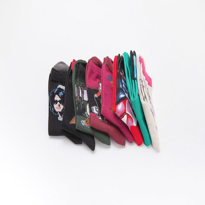 Combed Colorful Multi Pattern Casual Long Sock