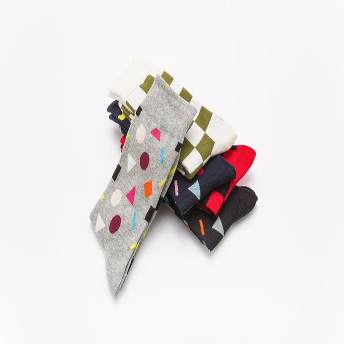 Optic Puzzle Funny Combed Cotton Socks