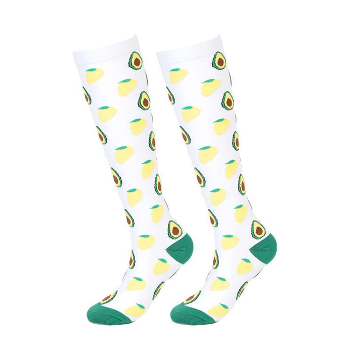 Cartoon Fruit Compression Socks Breathable Sweat-Absorbing Sports Socks Shape Leg Socks - Seven Pairs