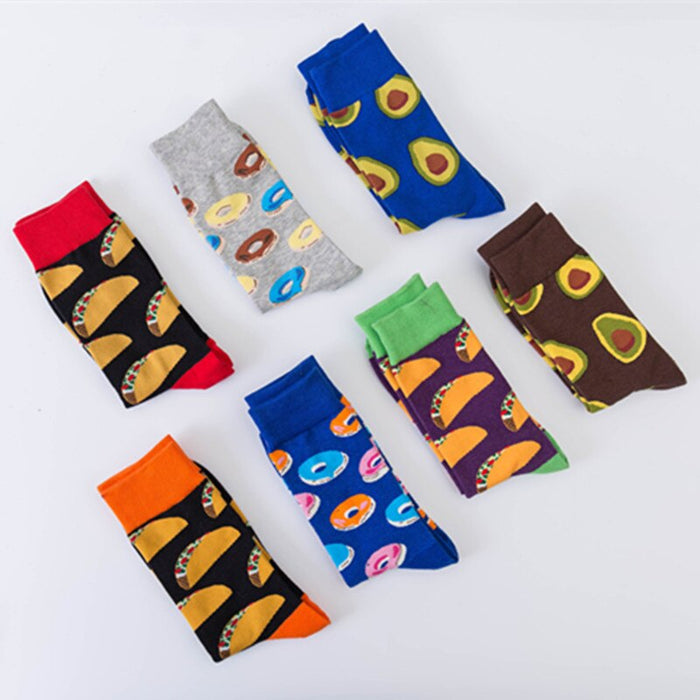5 Pair Colorful Casual Cotton Socks For Couple