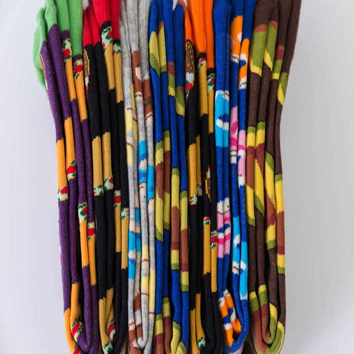5 Pair Colorful Casual Cotton Socks For Couple