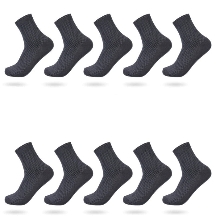 10 Pair Bamboo Fiber Classic Business Long Socks