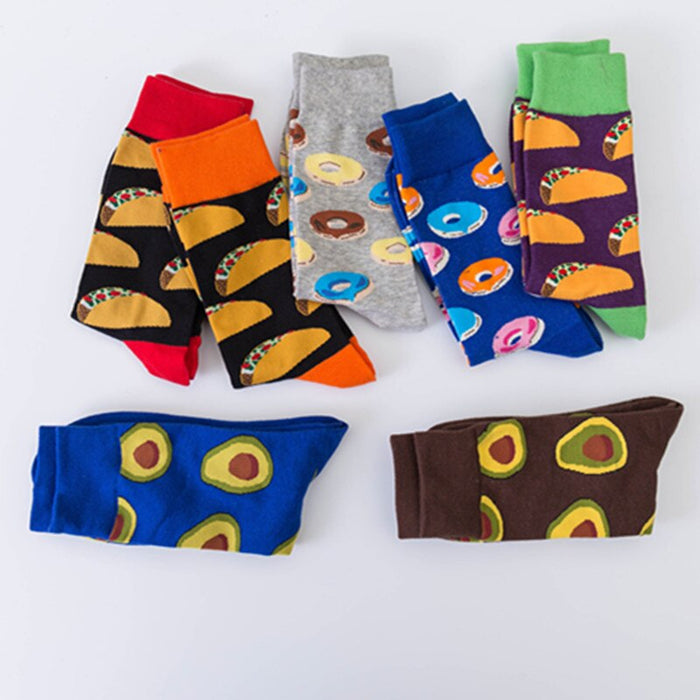 5 Pair Colorful Casual Cotton Socks For Couple