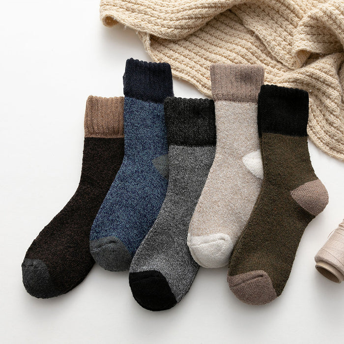 5 Pairs Thick Cotton Retro Style Socks
