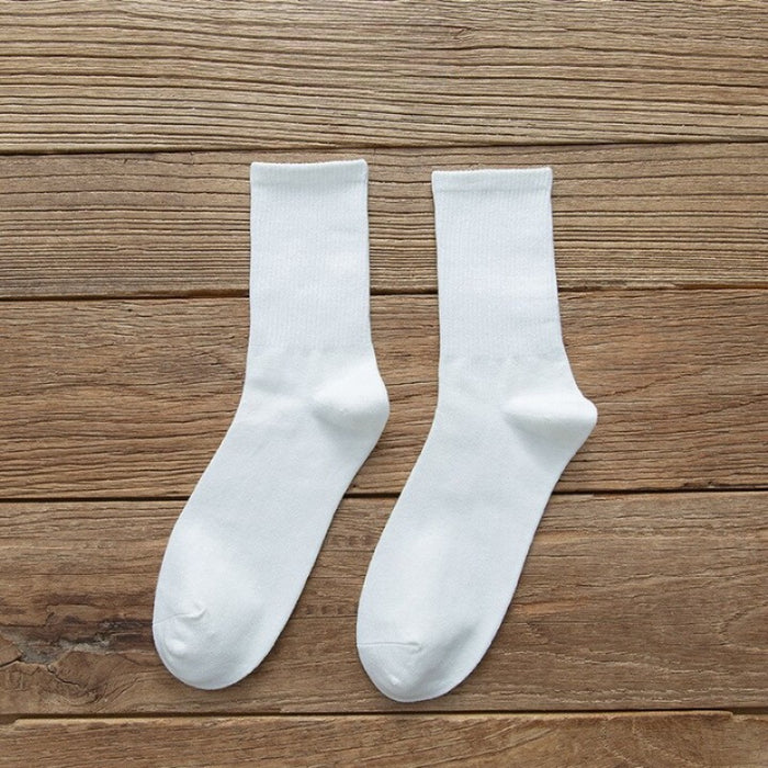 Casual Solid Color Warm Combed Cotton Socks