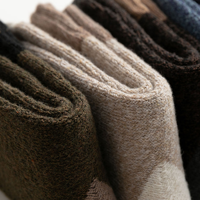 5 Pairs Thick Cotton Retro Style Socks