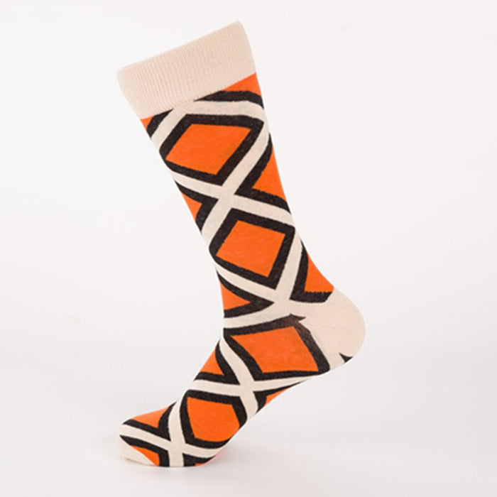 Combed Colorful Multi Pattern Long Sock