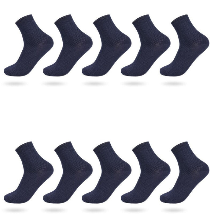 10 Pair Bamboo Fiber Classic Business Long Socks
