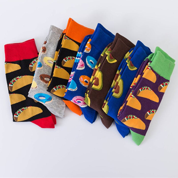 5 Pair Colorful Casual Cotton Socks For Couple