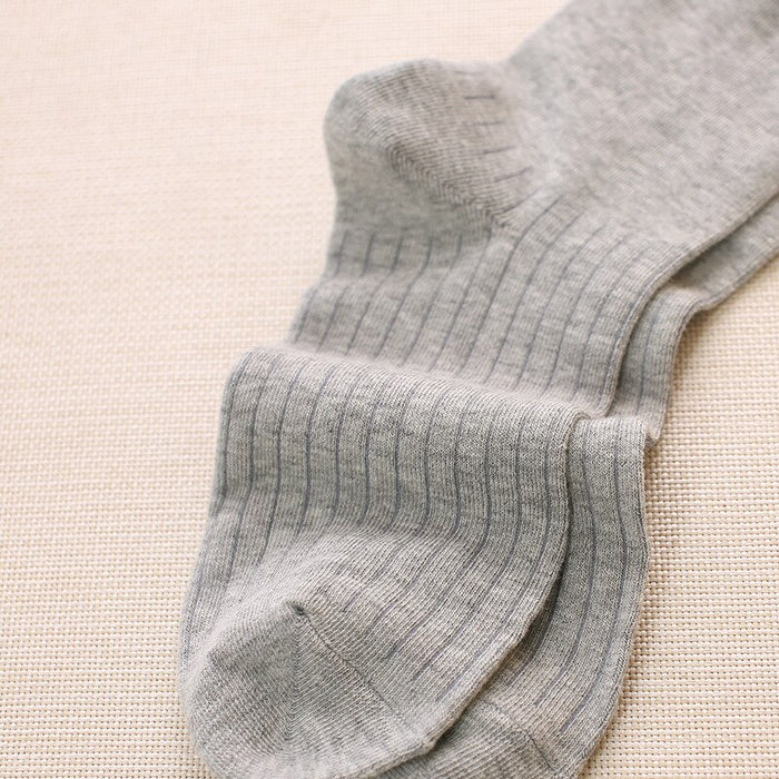 Classic Solid Color Vertical Stripes Cotton Socks