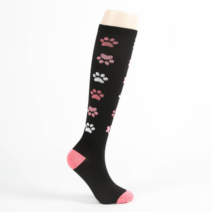 Outdoor Sports Compression Socks Men and Women Color Running Elastic Calf Socks Riding Pressure Socks - Six Pairs
