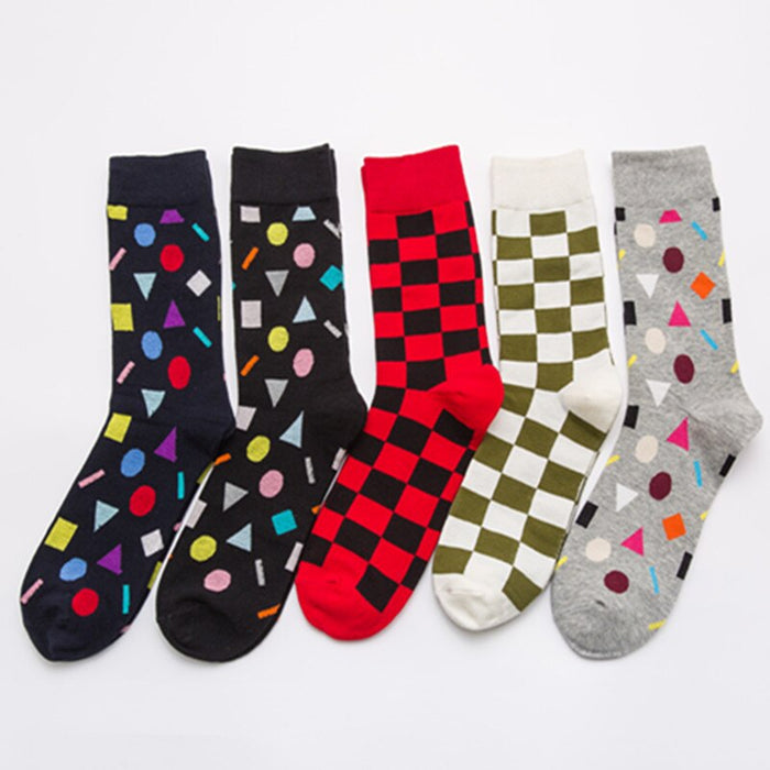 Optic Puzzle Funny Combed Cotton Socks