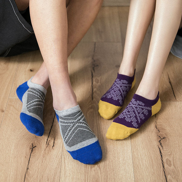 Thin Section Jacquard Boat Socks