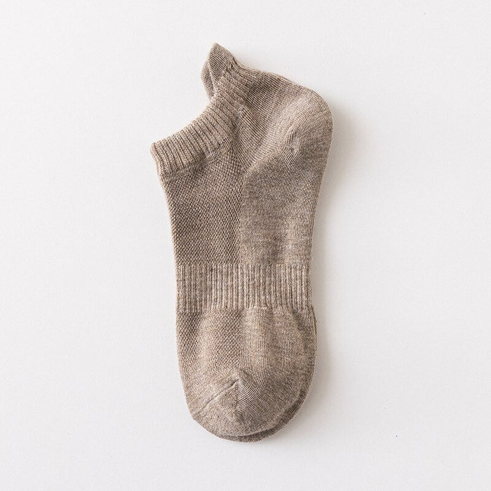 Unisex Spring Mesh Breathable Solid Color Cotton Socks