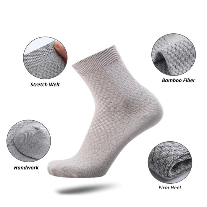10 Pair Bamboo Fiber Classic Business Long Socks