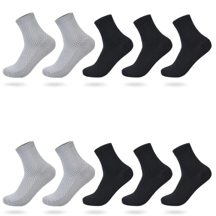 10 Pair Bamboo Fiber Classic Business Long Socks