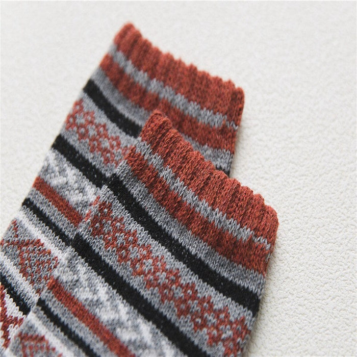 5 Pair Thick Wool Striped Socks