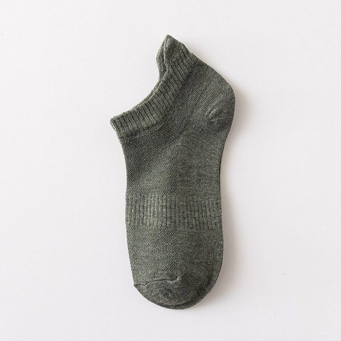 Unisex Spring Mesh Breathable Solid Color Cotton Socks
