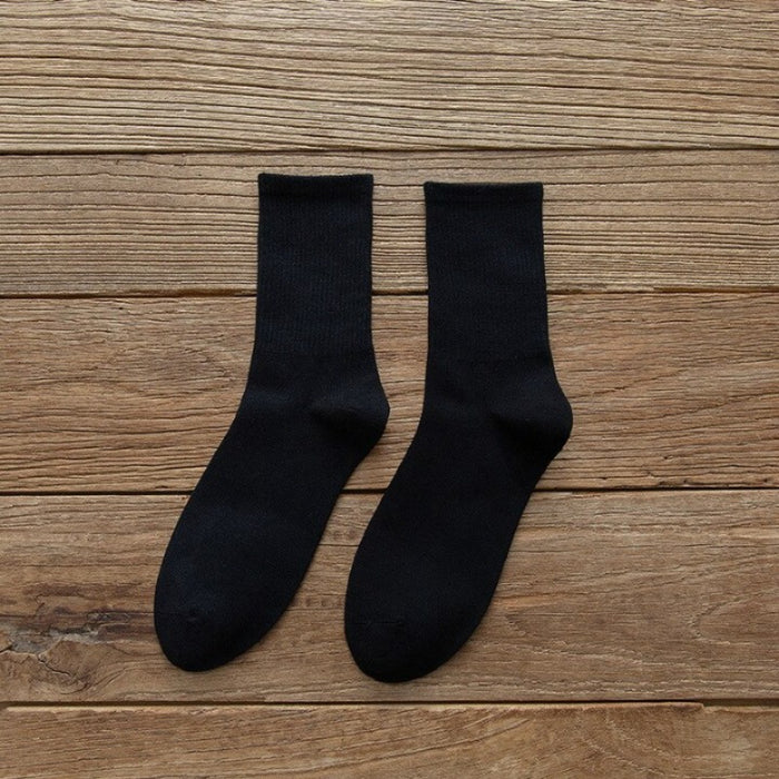 Casual Solid Color Warm Combed Cotton Socks