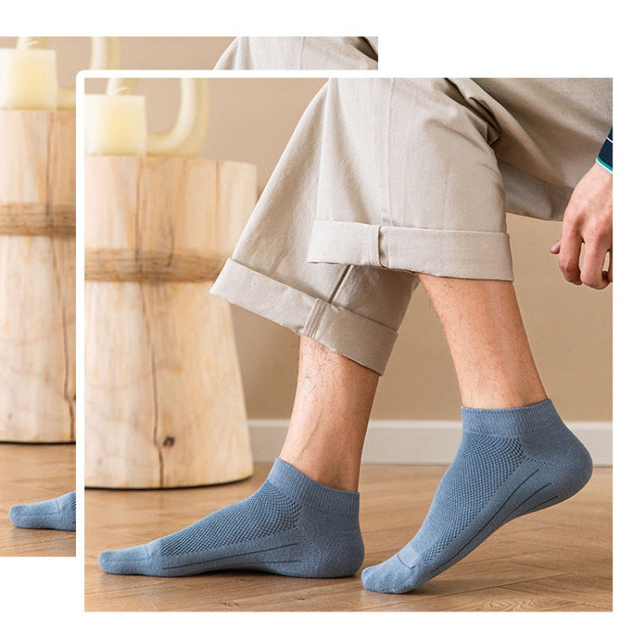 Mesh Breathable Solid Color Cotton Socks