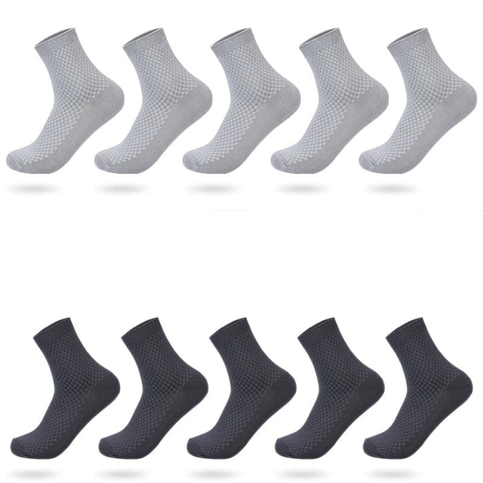 10 Pair Bamboo Fiber Classic Business Long Socks