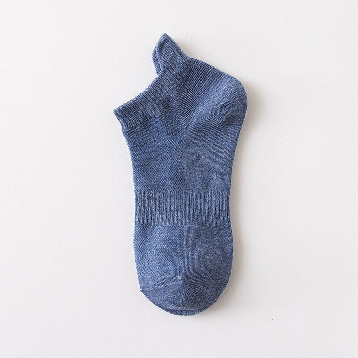 Unisex Spring Mesh Breathable Solid Color Cotton Socks