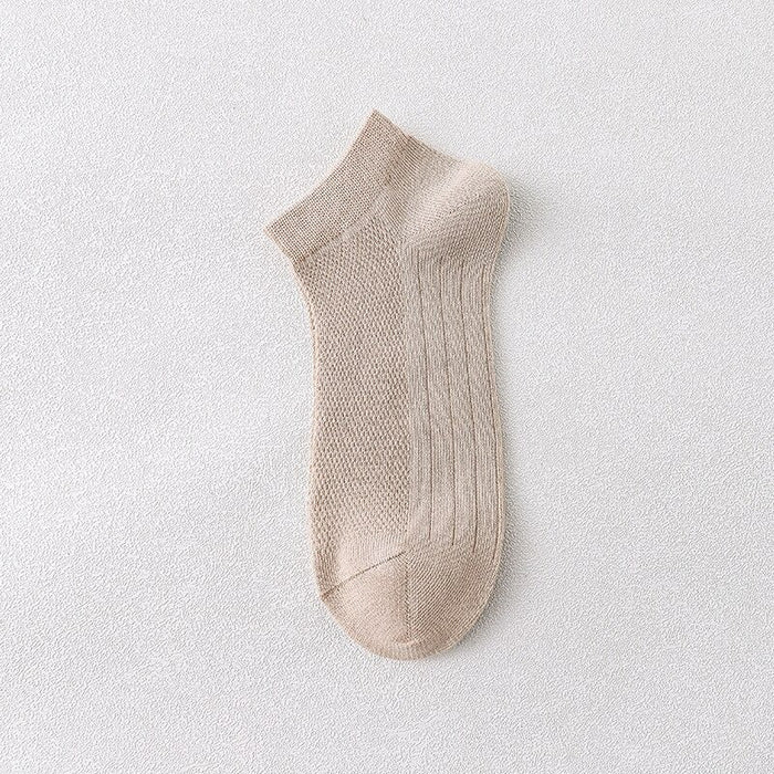 Mesh Breathable Solid Color Cotton Socks