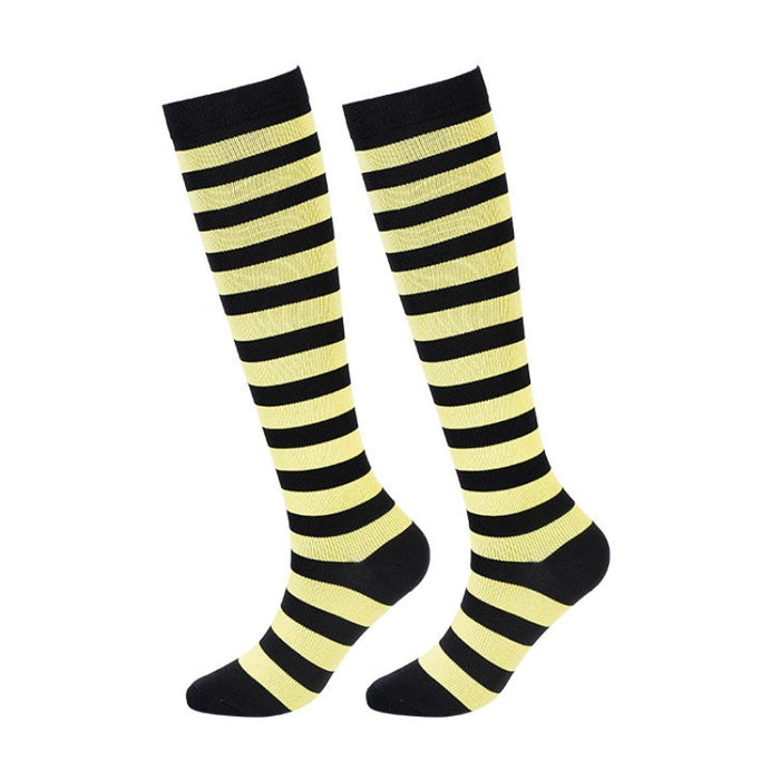 Striped Sports Compression Socks Breathable Sweat Absorbing Compression Compression Socks（7 pairs)
