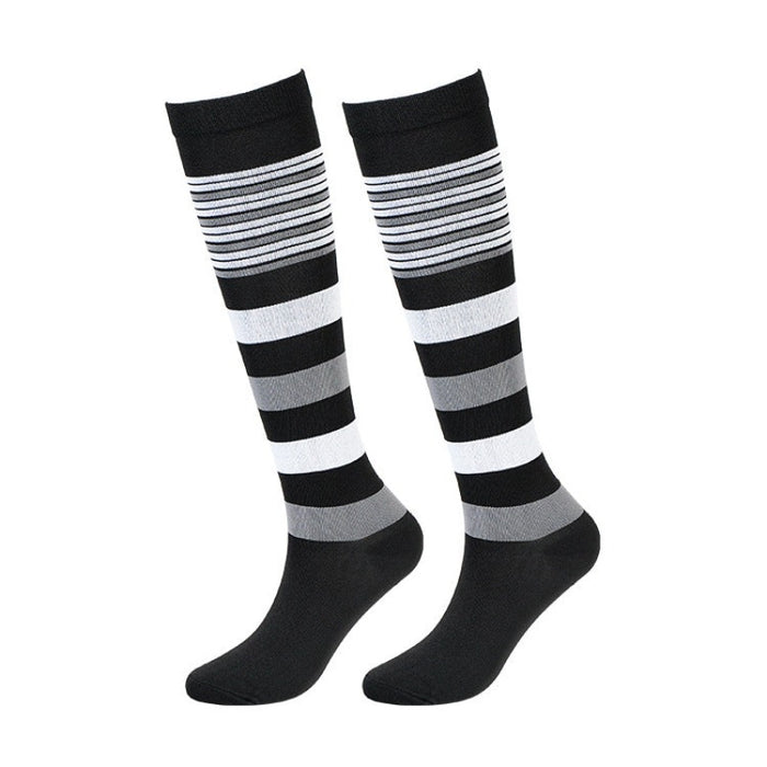 Striped Sports Compression Socks Breathable Sweat Absorbing Compression Compression Socks（7 pairs)