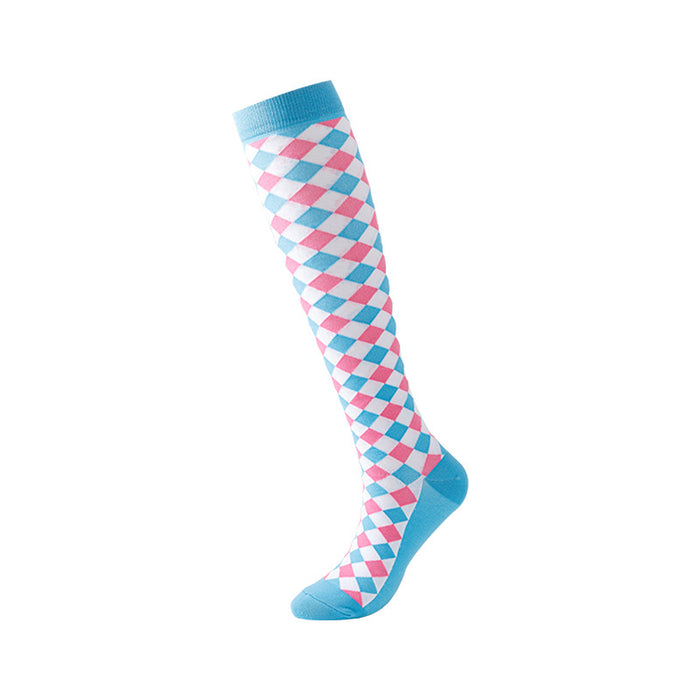 Knee-length Plaid Stockings Preppy Over-The-Knee Socks - Six Pairs