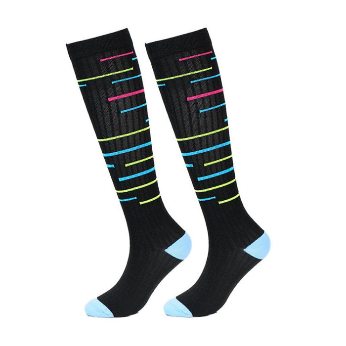 Striped Sports Compression Socks Breathable Sweat Absorbing Compression Compression Socks（7 pairs)
