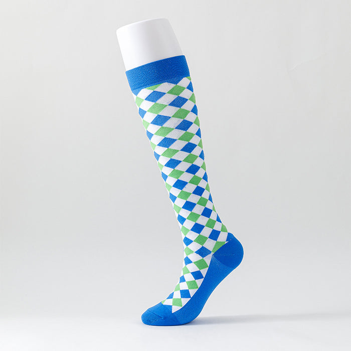 Knee-length Plaid Stockings Preppy Over-The-Knee Socks - Six Pairs