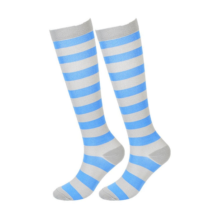 Striped Sports Compression Socks Breathable Sweat Absorbing Compression Compression Socks（7 pairs)