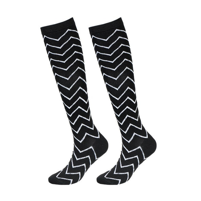 Striped Sports Compression Socks Breathable Sweat Absorbing Compression Compression Socks（7 pairs)
