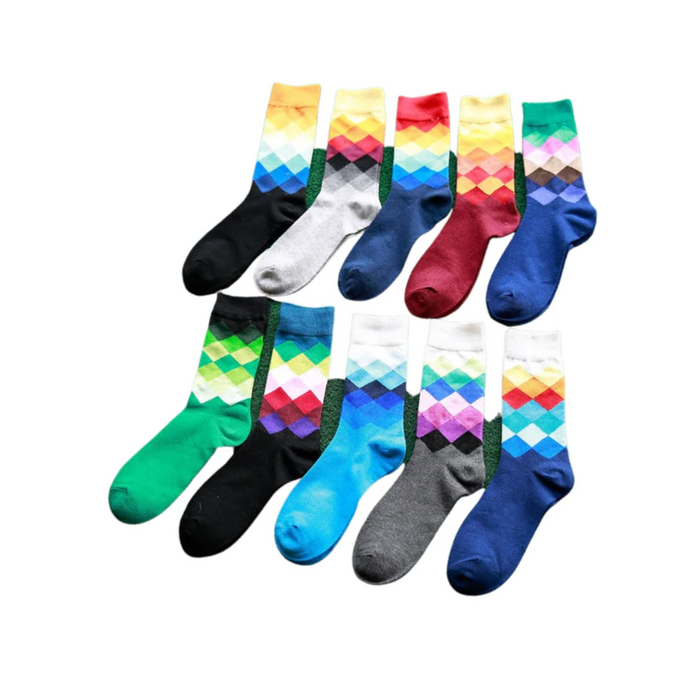 Colorful Diamond Casual Socks