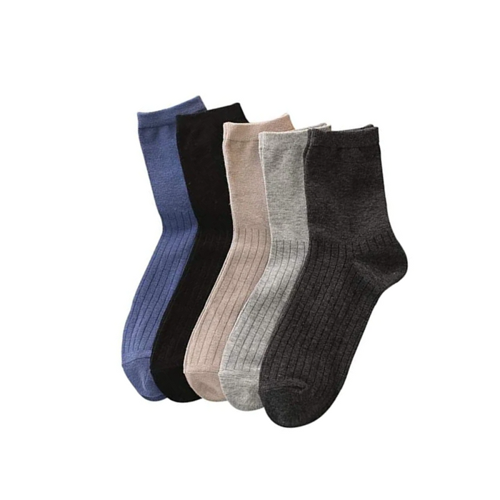 Classic Solid Color Vertical Stripes Cotton Socks
