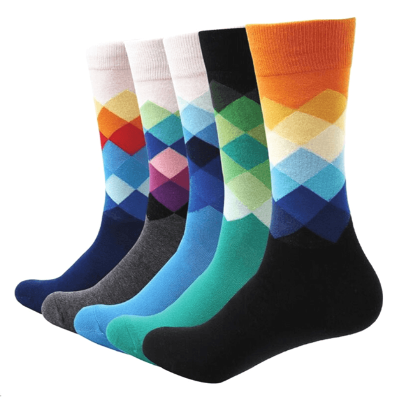 Colorful Cotton Business Casual Socks (5 Pack) - Sockz