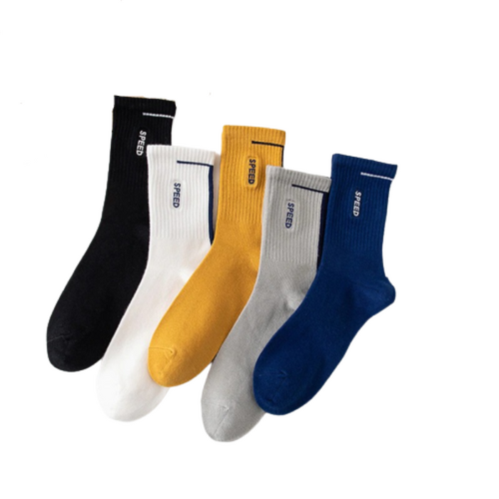 Unisex Casual Lettering High Waist Sock