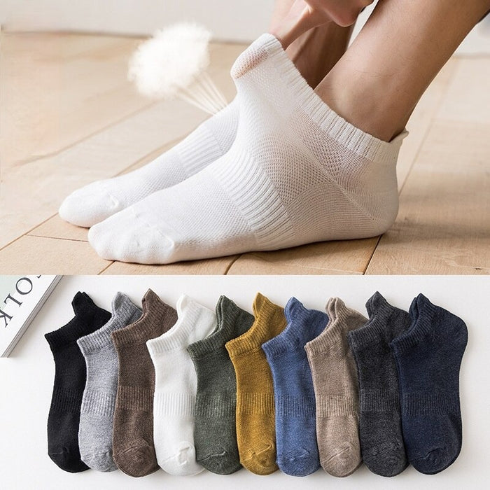 Unisex Spring Mesh Breathable Solid Color Cotton Socks