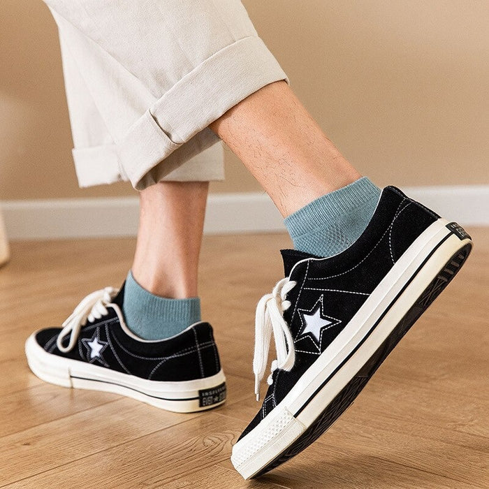 Mesh Breathable Solid Color Cotton Socks
