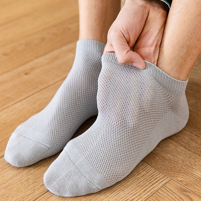 Mesh Breathable Solid Color Cotton Socks