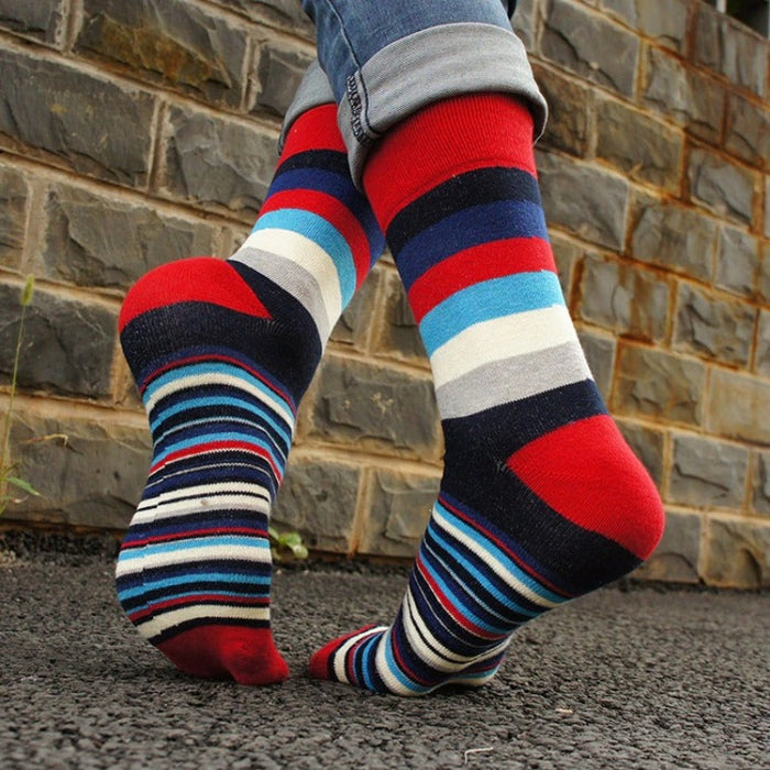 Rainbow Colorful Striped Cotton Socks