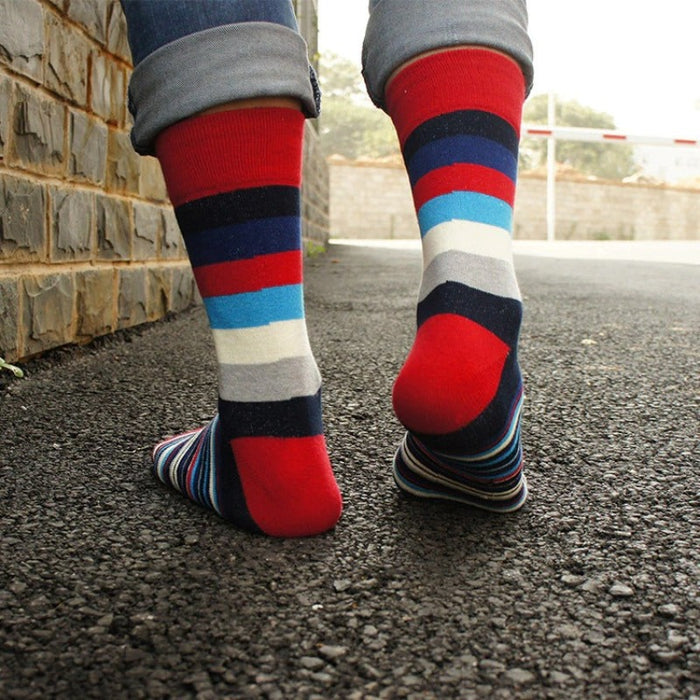 Rainbow Colorful Striped Cotton Socks