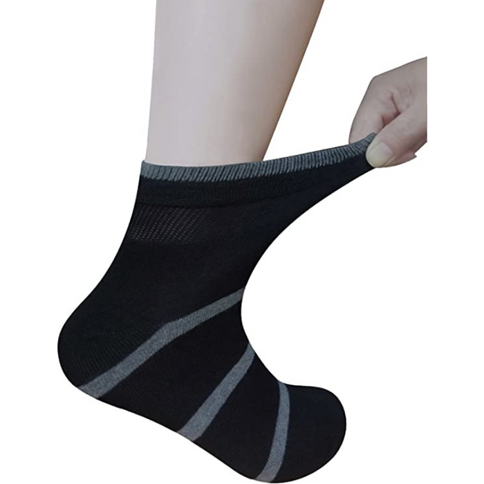 Non-Elastic 6 Pairs Diabetic Seamless Toe Bamboo Ankle Socks