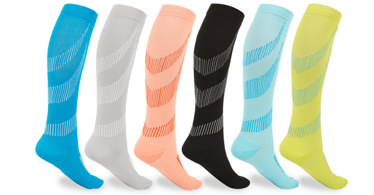 Lightweight Compression Socks (6 Pairs) Perfect For Hiking, & Flight Socks - Sockz