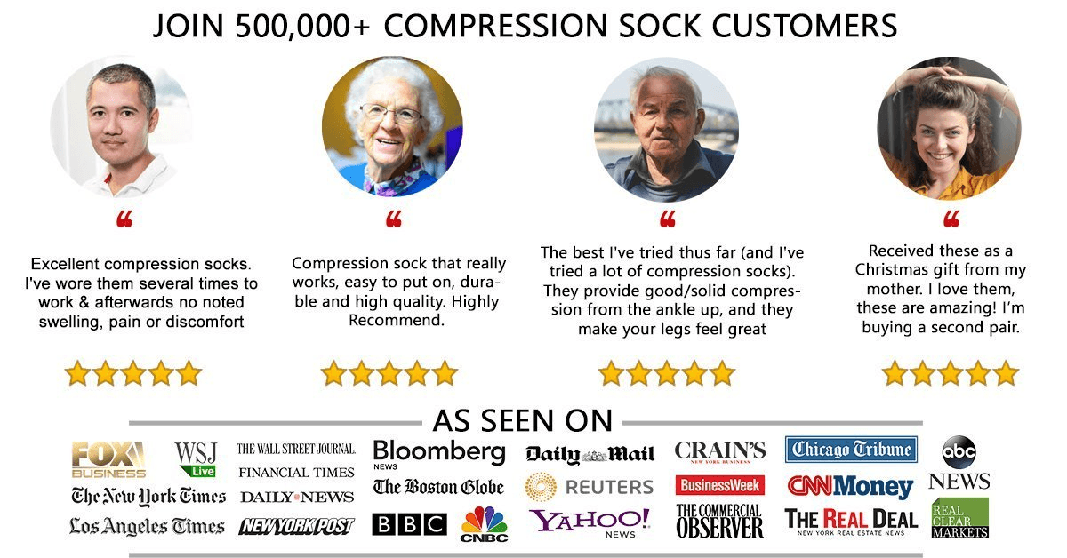 Lightweight Compression Socks (6 Pairs) Perfect For Hiking, & Flight Socks - Sockz
