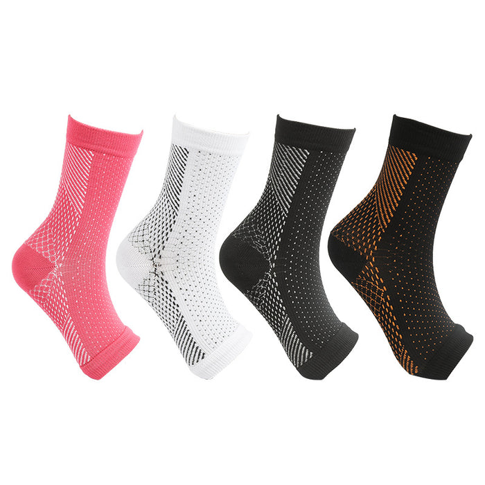 Cycling Running Sports Ankle Support Elastic Compression Socks - Four Pairs