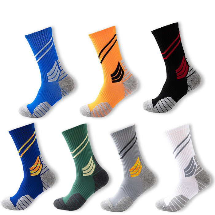 Striped Slash Sweat-Absorbent Non-Slip Basketball Socks
