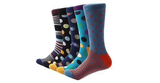 Polka Dot Cotton Business Casual Socks (5 Pack) - Sockz